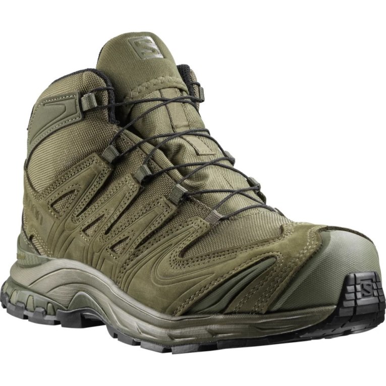 Olive Salomon Xa Forces Mid GTX EN Women's Tactical Boots | PH 52714Y